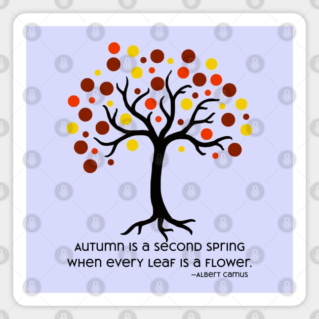 Stylized Autumn Tree; Autumn is a Second Spring Magnet by HolidayBug
